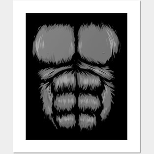 Gorilla Chest Monkey Funny Lazy Halloween Costume Posters and Art